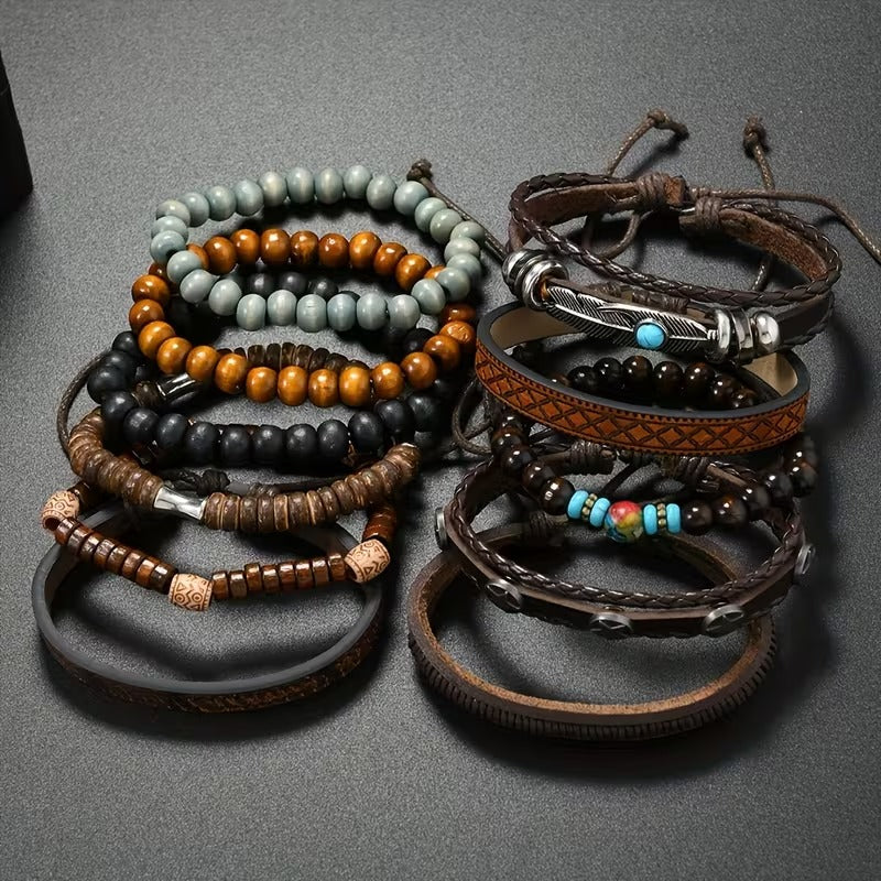 11-piece bohemian stackable bracelet set