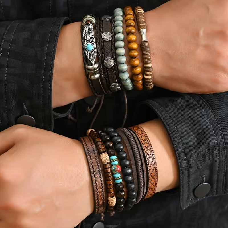 11-piece bohemian stackable bracelet set