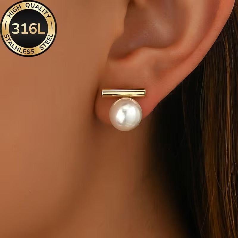 Golden Hypoallergenic Stud Earrings