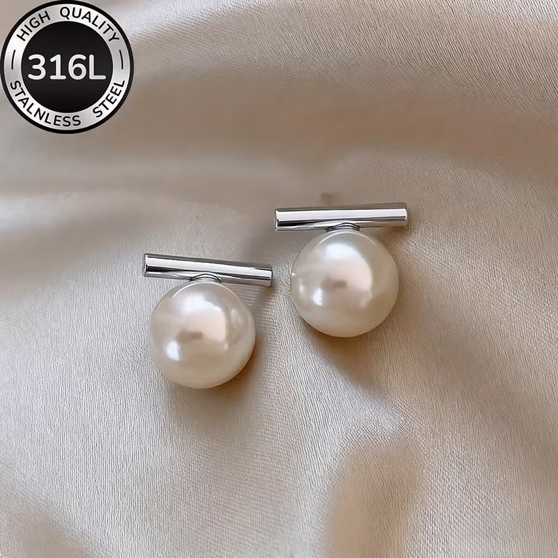 Golden Hypoallergenic Stud Earrings