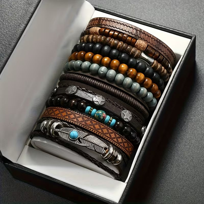11-piece bohemian stackable bracelet set