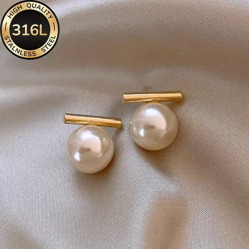 Golden Hypoallergenic Stud Earrings