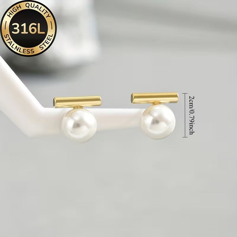 Golden Hypoallergenic Stud Earrings